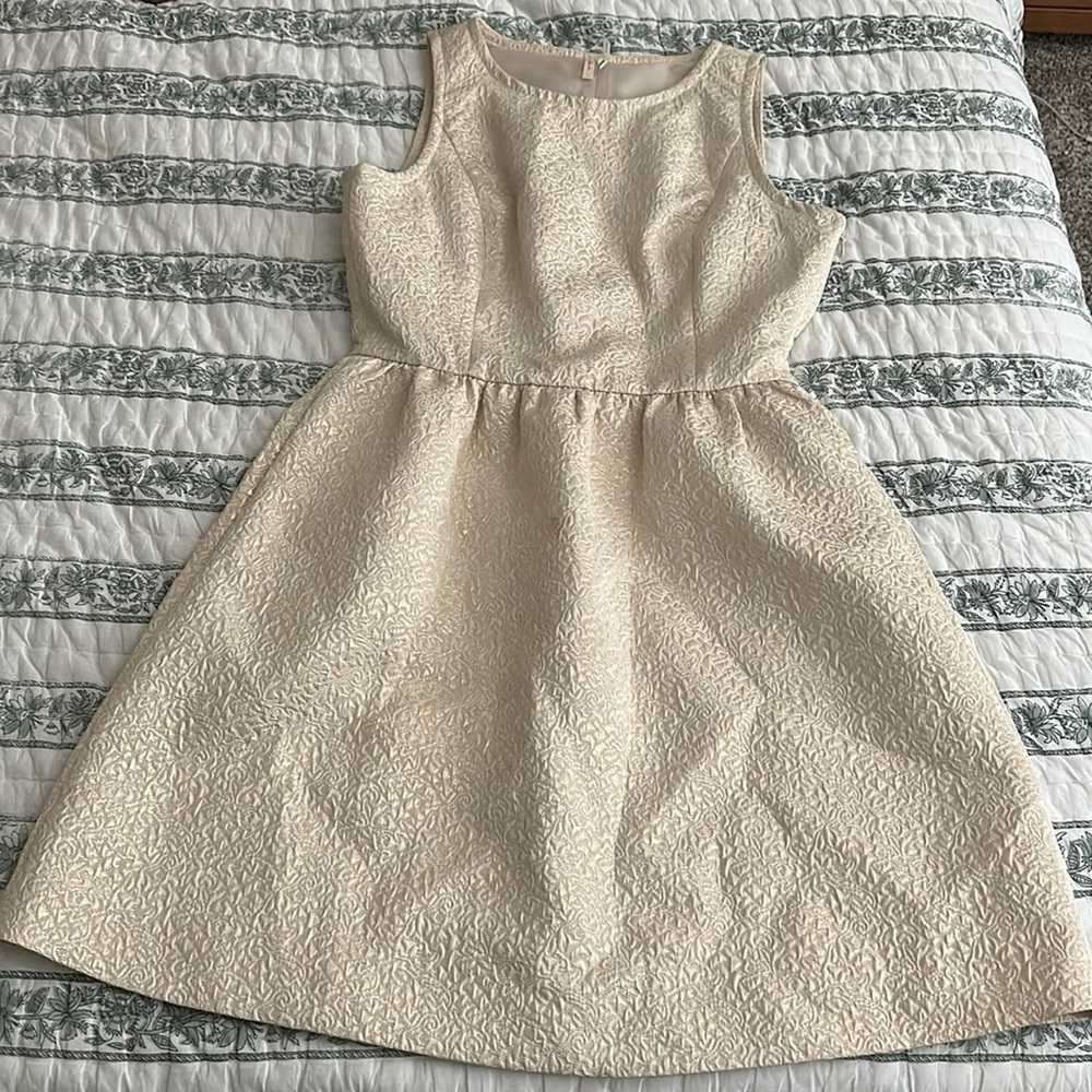 Boutique gold jacquard dress